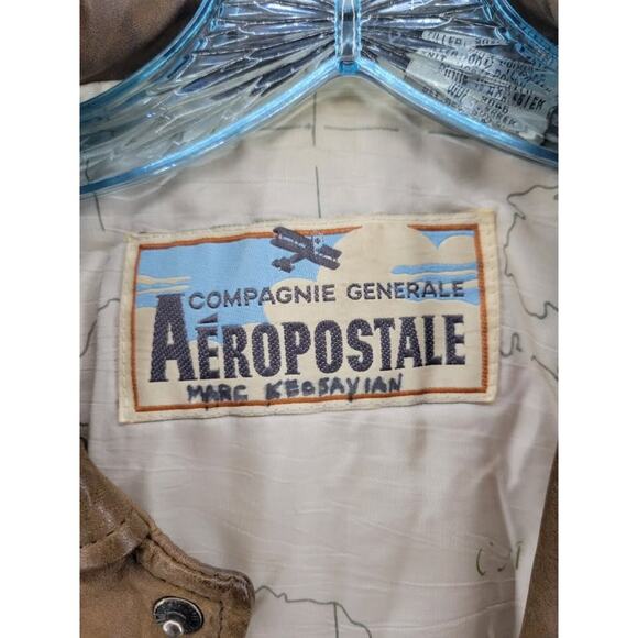 Rare pattern Vintage Aeropostale Leather Flight Plane Military Map M - Picture 3 of 9